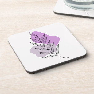 Boho purple flower coaster