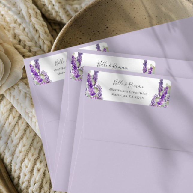 Boho Purple Lavender Return Address Wedding Label (Creator Uploaded)