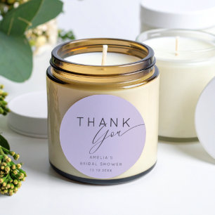 Boho Purple Lavender Thank You Bridal Shower Classic Round Sticker