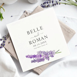 Boho Purple Lavender Watercolor Wedding   Napkin
