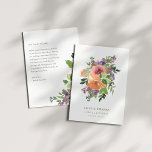 Boho Purple Orange Floral Wedding Custom Message Thank You Card<br><div class="desc">Boho Watercolor Purple Orange Floral Wedding Custom Message Thank You Card</div>