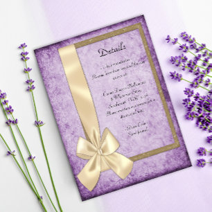 Boho Purple Rustic Wedding Details Enclosure Card