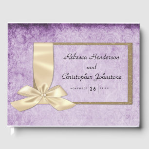 Boho Purple Rustic Wedding  Guest Book