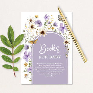 Boho Purple Wildflower Meadow Books for Baby Enclosure Card