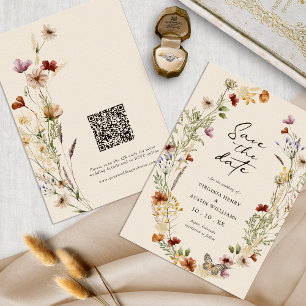 Boho QR Code Save The Date