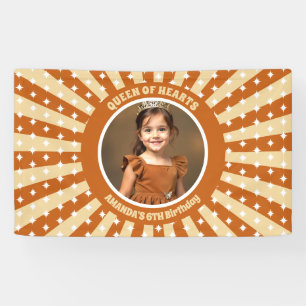 Boho Queen Of Hearts Birthday Party Photo Banner