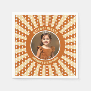 Boho Queen Of Hearts Birthday Party Photo Napkin