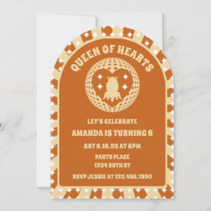Boho Queen Of Hearts Birthday Photo Arch Invitation