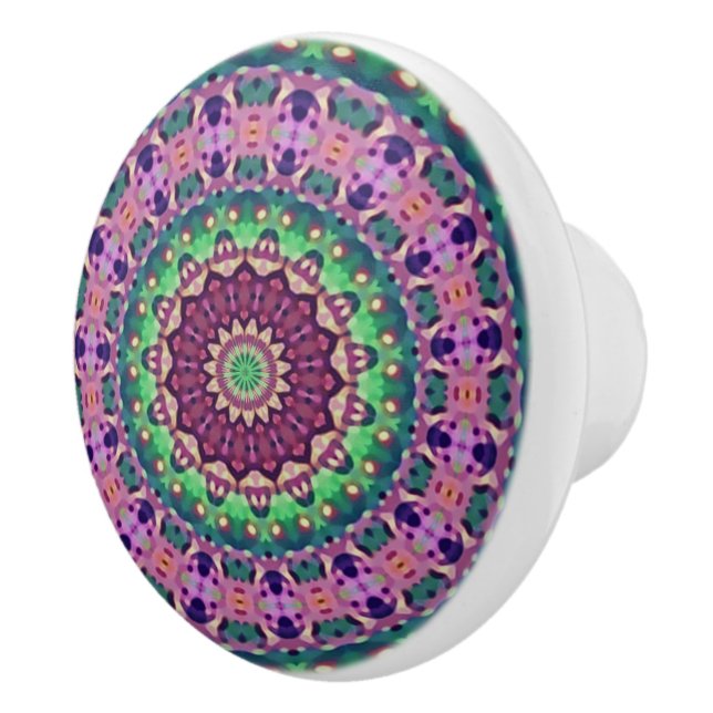 Boho Quilt Ceramic Knob (Right)