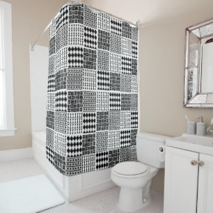 Boho Quilt Shower Curtain