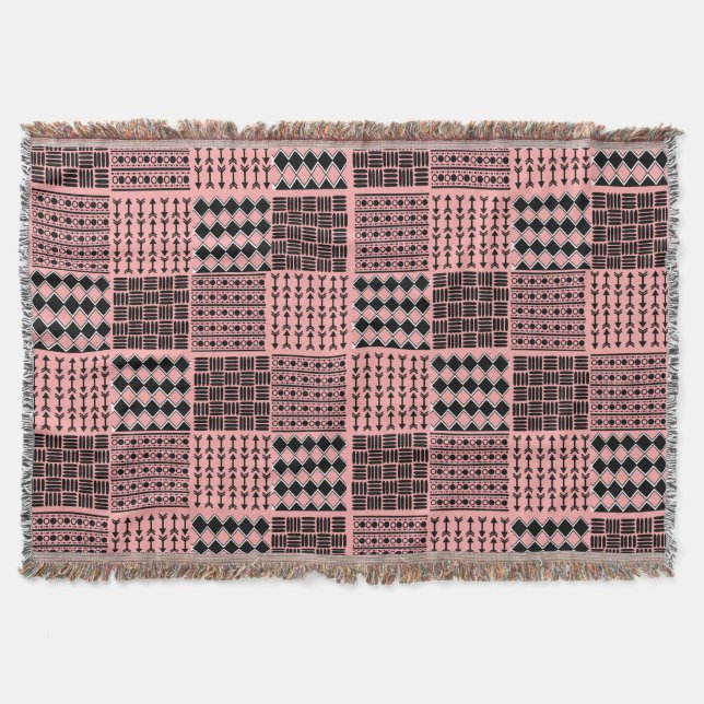 Boho Quilt Throw Blanket (Front)