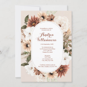 Boho quinceañera invitation