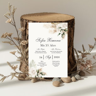 Boho Quinceanera Spanish  Invitation