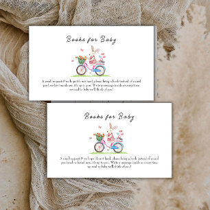 Boho Rabbit Bicycle Macarons Books Baby Shower Enclosure Card