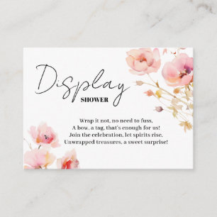Boho Radiant Pink Blush Floral Watercolor Enclosure Card