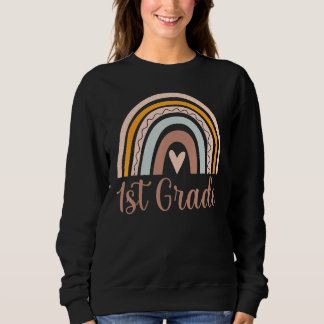 Boho Rainbow 1st Grade Teacher Student Back To Sc Sweatshirt