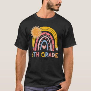 Boho Rainbow 5th Grade Squad Teacher First Day Of T-Shirt
