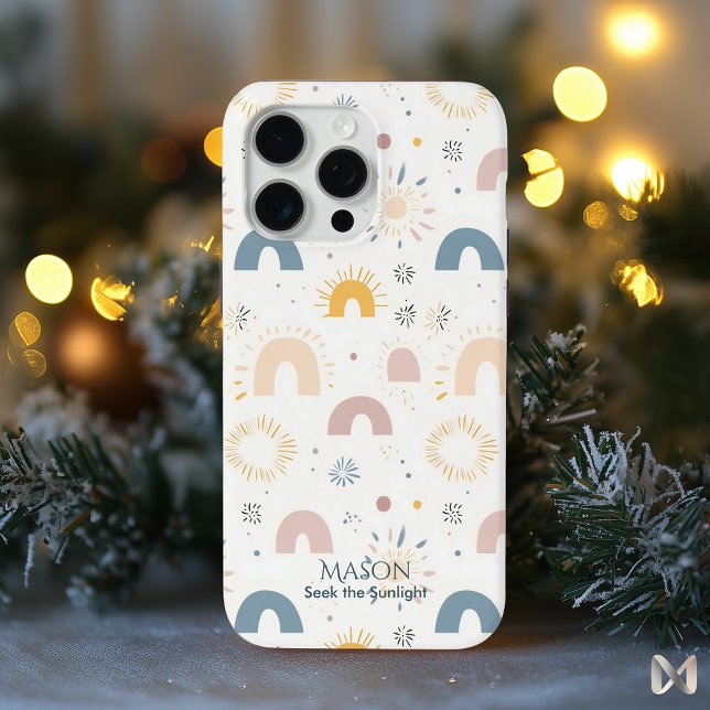 Boho Rainbow and Sunburst  - Minimalist Abstract  Case-Mate iPhone Case (Creator Uploaded)