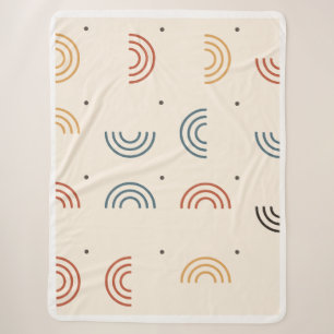 Boho Rainbow Arches Seamless Pattern Sherpa Blanket