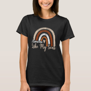 Boho Rainbow Awesome Like My Sons Mum Dad Rainbow T-Shirt
