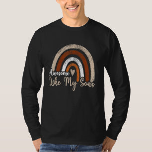 Boho Rainbow Awesome Like My Sons Mum Dad Rainbow T-Shirt