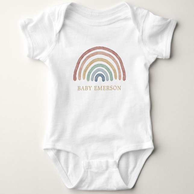 Boho Rainbow Baby Bodysuit (Cute Boho Rainbow Baby Shower Baby Bodysuit by Painted Paperie
)