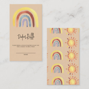 Boho rainbow baby diaper raffle ticket enclosure card