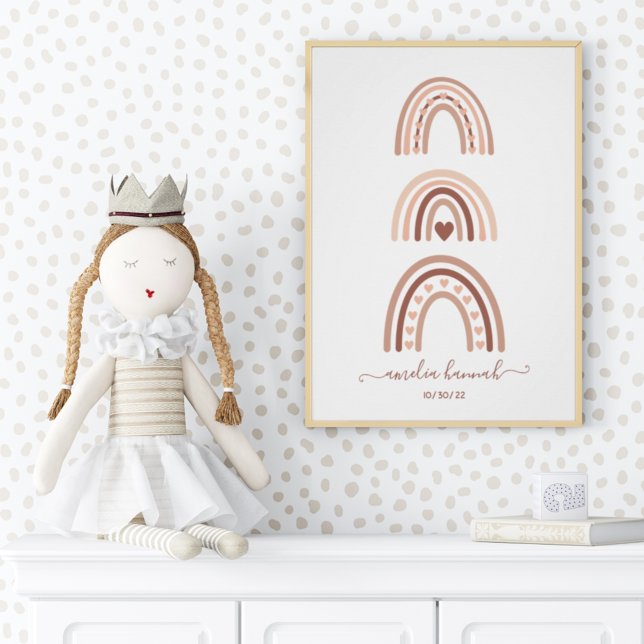 Boho Rainbow Baby Name Birthday Poster (Creator Uploaded)