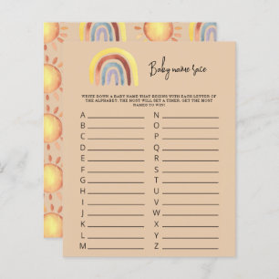Boho Rainbow Baby name race game