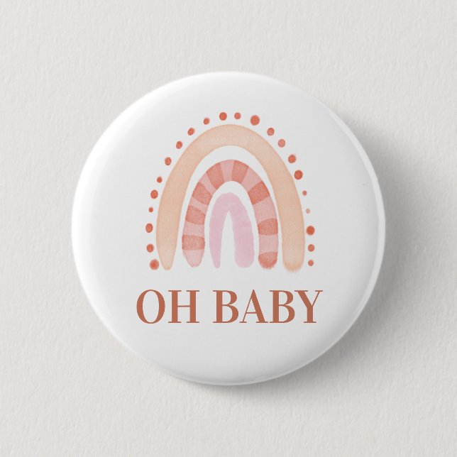 Boho Rainbow Baby Shower    6 Cm Round Badge (Front)