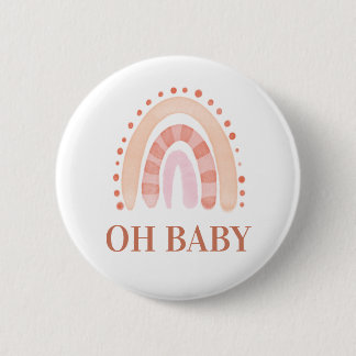 Boho Rainbow Baby Shower 6 Cm Round Badge