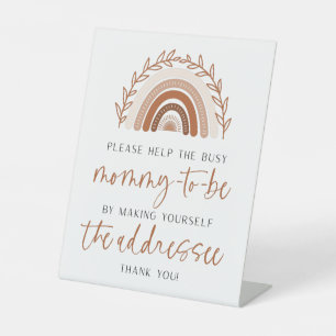 Boho Rainbow Baby Shower Addressee Sign