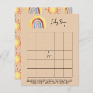 Boho Rainbow Baby shower bingo game