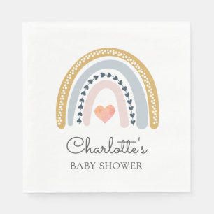 Boho Rainbow Baby Shower Classic Paper Napkin