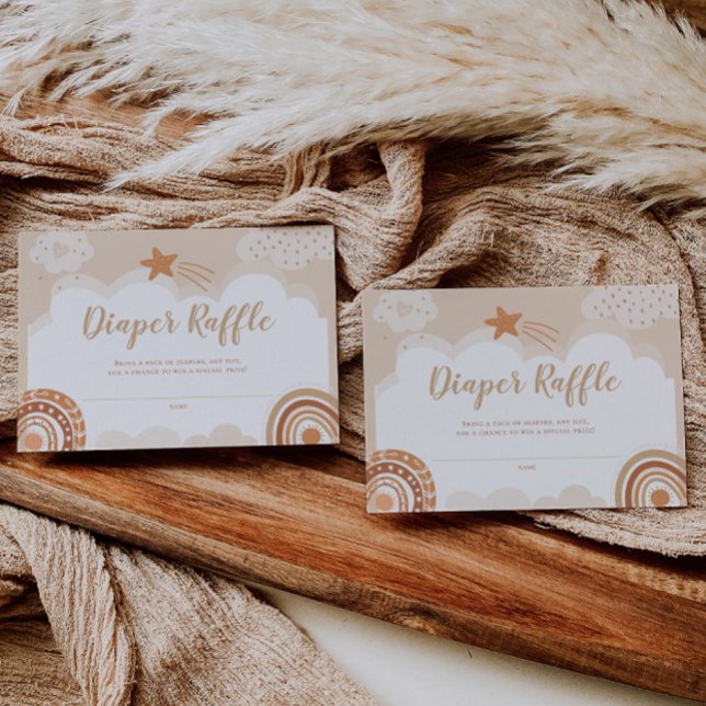 Boho Rainbow Baby Shower Diaper Raffle Card (Creator Uploaded)