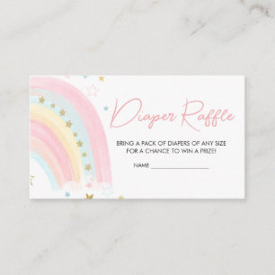 Boho Rainbow Baby Shower Diaper Raffle Enclosure Card