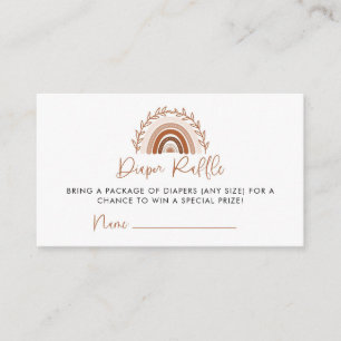Boho Rainbow Baby Shower Diaper Raffle Ticket Enclosure Card
