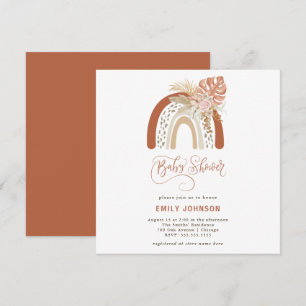 Boho Rainbow Baby Shower Invitation