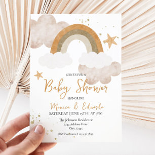 Boho Rainbow Baby Shower Invitation