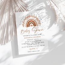 Boho Rainbow Baby Shower Invitation