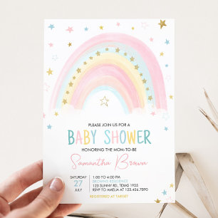 Boho Rainbow Baby Shower  Invitation