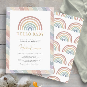 Boho Rainbow Baby Shower Invitation