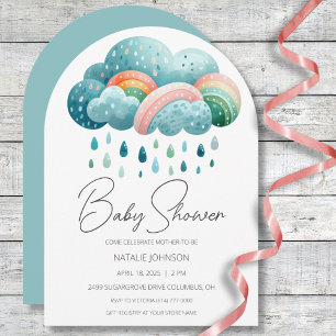 Boho Rainbow Baby Shower Invitation