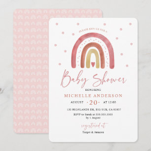 Boho Rainbow Baby Shower Invitation