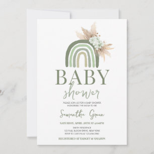 Boho Rainbow Baby Shower Invitation
