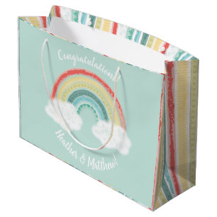 Boho Rainbow Baby Shower Large Gift Bag