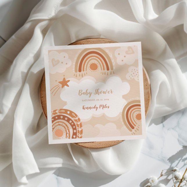 Boho Rainbow Baby Shower  Napkin (Creator Uploaded)