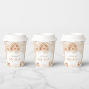 Boho Rainbow Baby Shower  Paper Cups