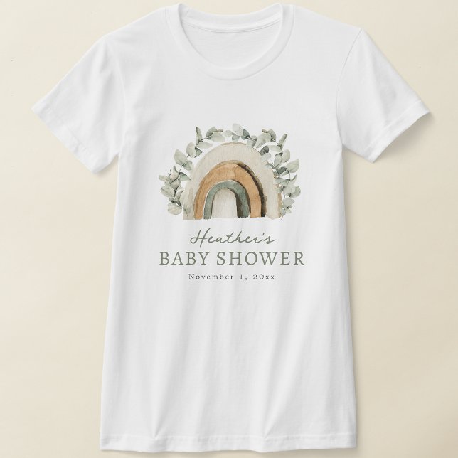 Boho Rainbow Baby Shower T-Shirt (Boho Rainbow Baby Shower T-Shirt by Painted Paperie
)