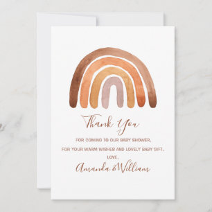 Boho Rainbow Baby Shower  Thank You Car Card